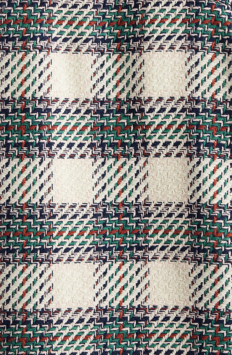 Wax London Whiting Plaid Overshirt, Alternate, color, Ecru / Green