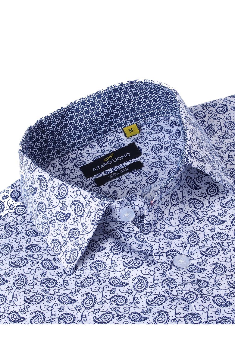 Azaro Uomo Slim Fit Paisley Print Performance Dress Shirt, Alternate, color, 