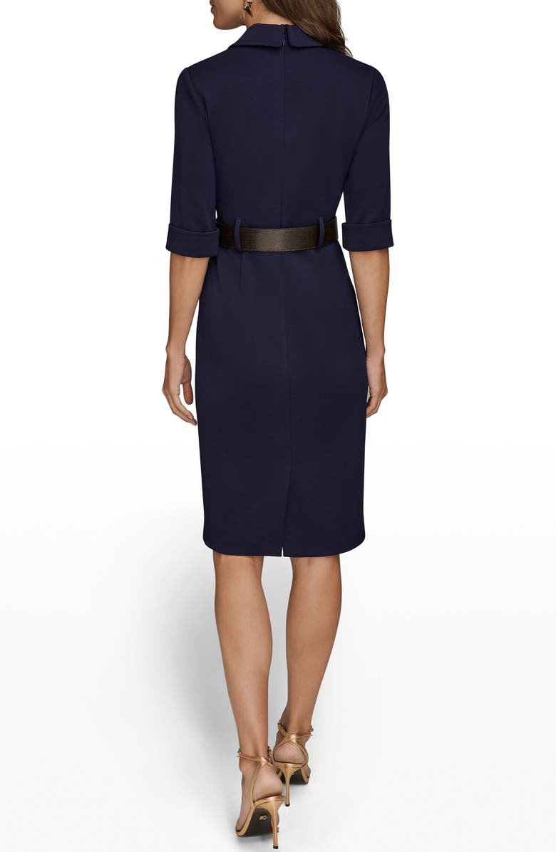 Donna Karan New York Belted Sheath Dress, Alternate, color, Eclipse