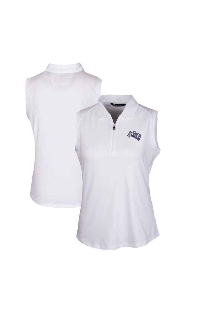 Cutter & Buck Women's Cutter & Buck White Stephen F Austin Lumberjacks Forge Stretch Sleeveless Polo, Main, color, 