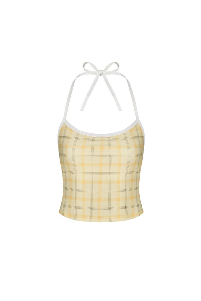 Tankini Top, Main, color, Yellow Plaid