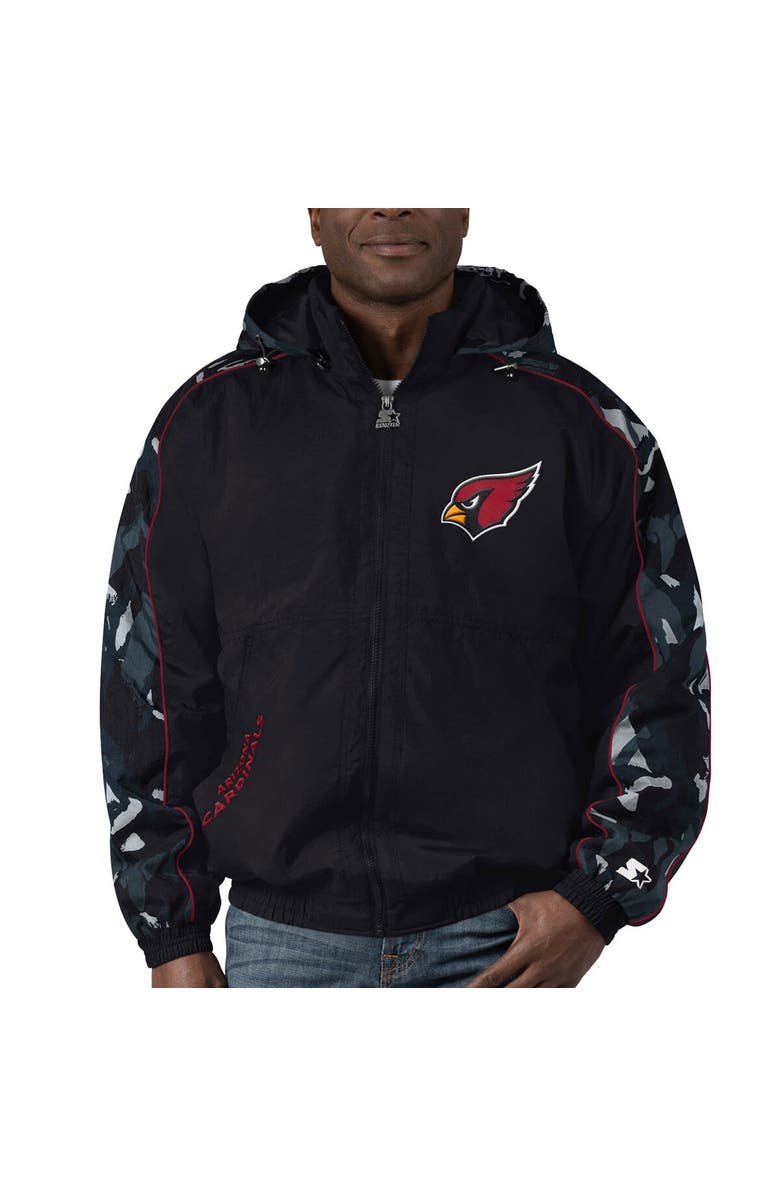 STARTER Men's Starter Black Arizona Cardinals Thursday Night Gridiron Full-Zip Hoodie, Main, color, Black