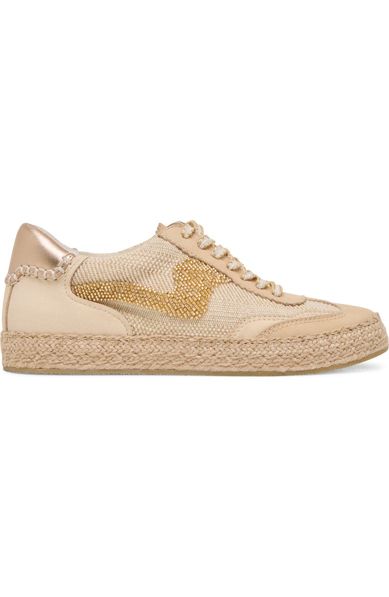 Dolce Vita Notice Beaded Mesh Espadrille Sneaker, Alternate, color, Gold Multi Burlap