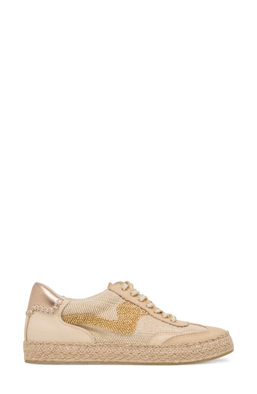 Dolce Vita Notice Beaded Mesh Sneaker In Gold Multi Burlap