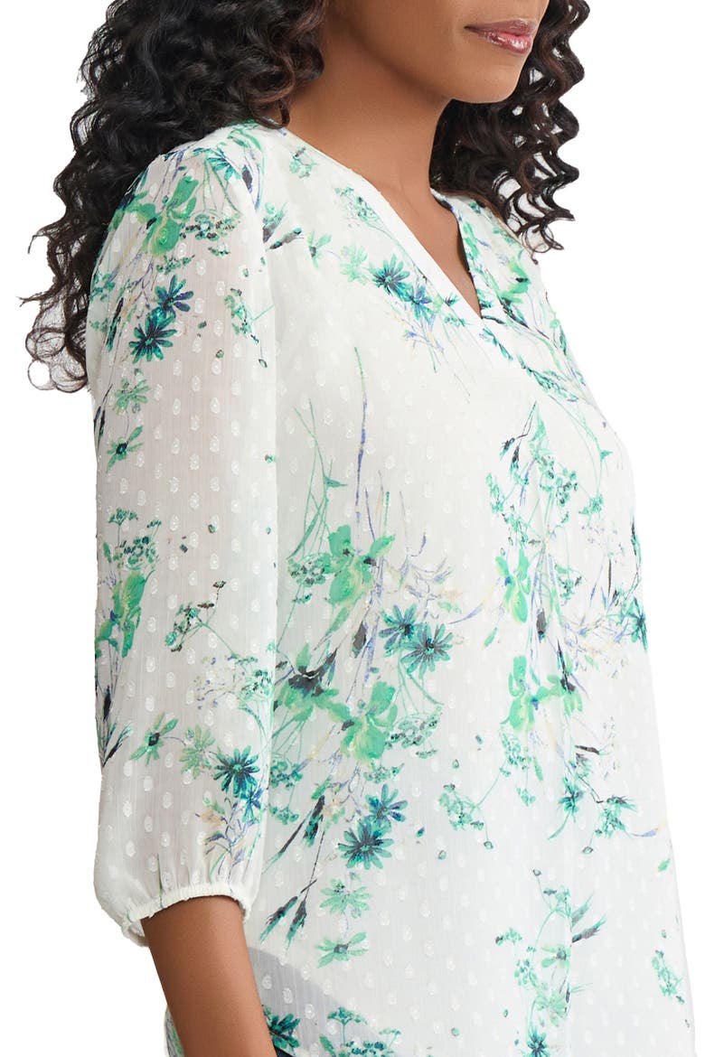 Clip Dot Chiffon Top, Alternate, color, WHITE SAND MULTI