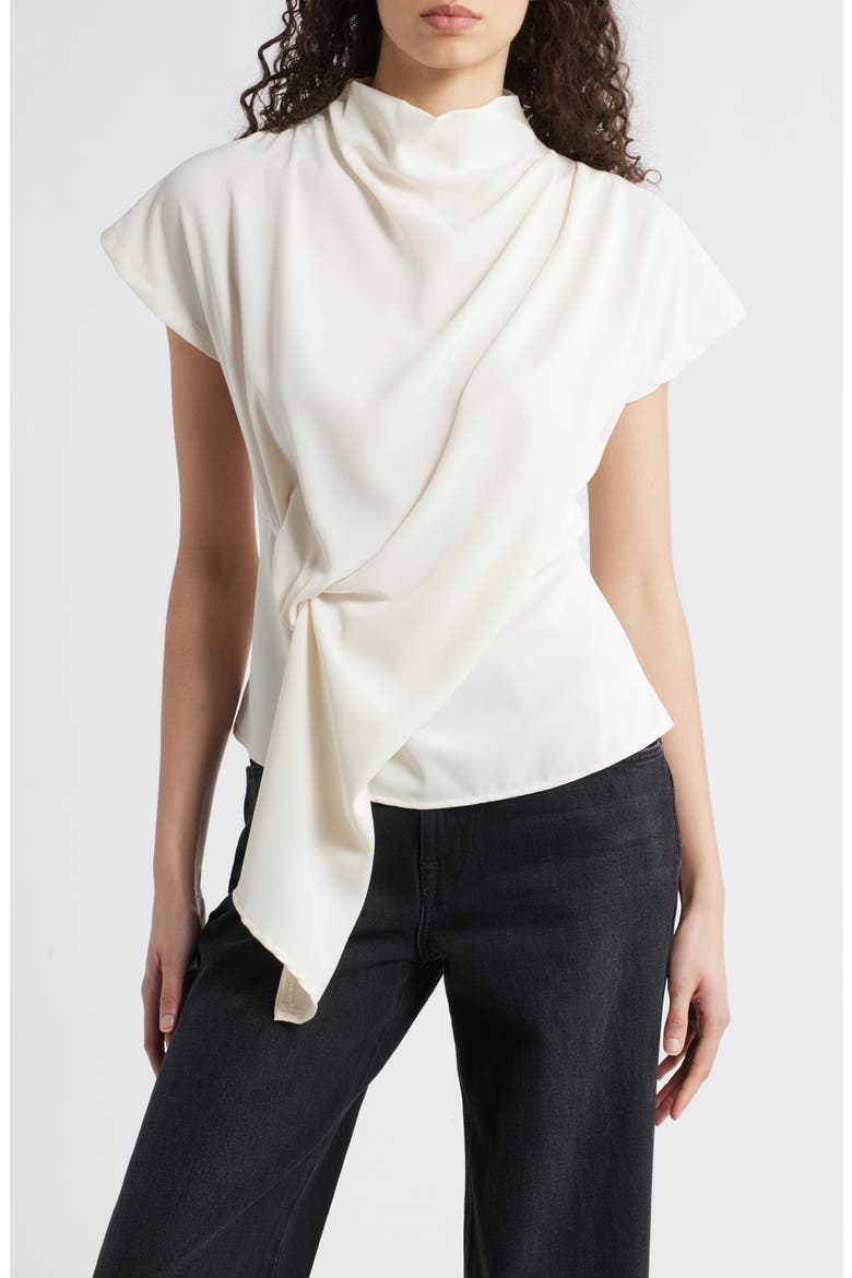 Jade Asymmetric Drape Top, Main, color, IVORY
