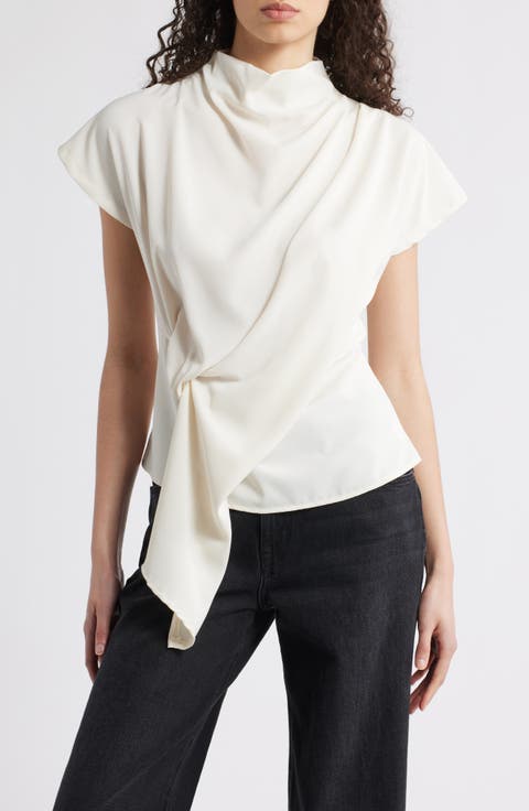 Jade Asymmetric Drape Top