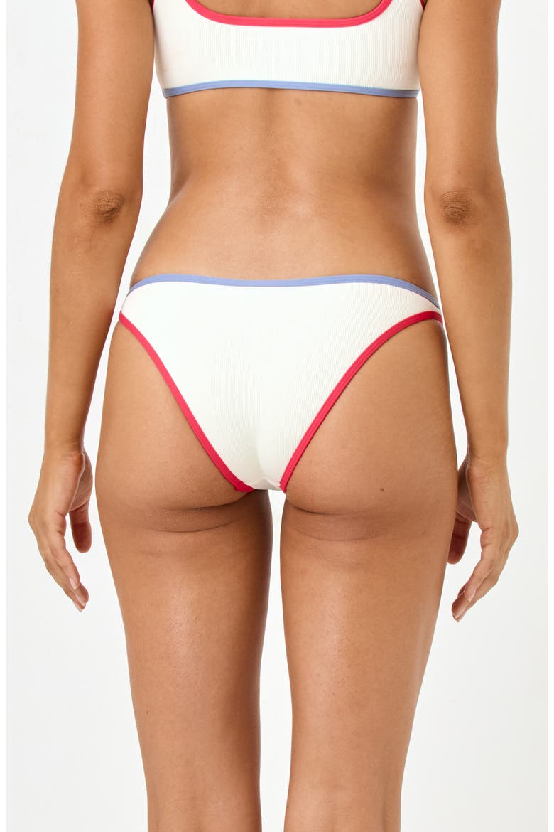 Suzi Textured Bikini Bottoms, Alternate, color, CREAM/ POUT/ CHAMBRAY