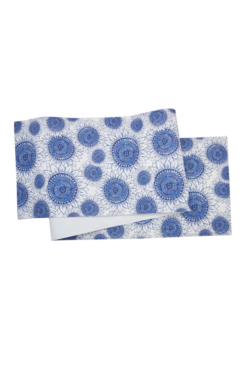 Blue Harvest Sunflower Table Runner 14" x 72", Main, color, Blue