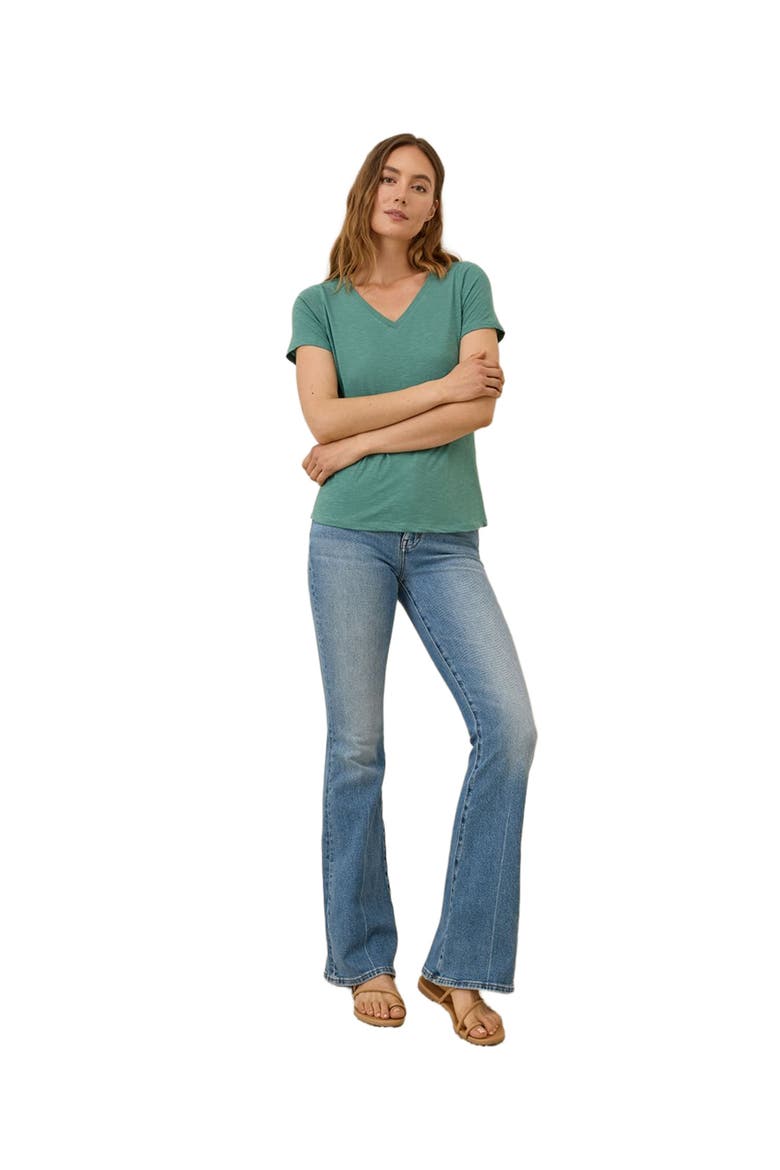 Organic Cotton Featherweight Slub V-Neck Tee, Main, color, Deep Sea