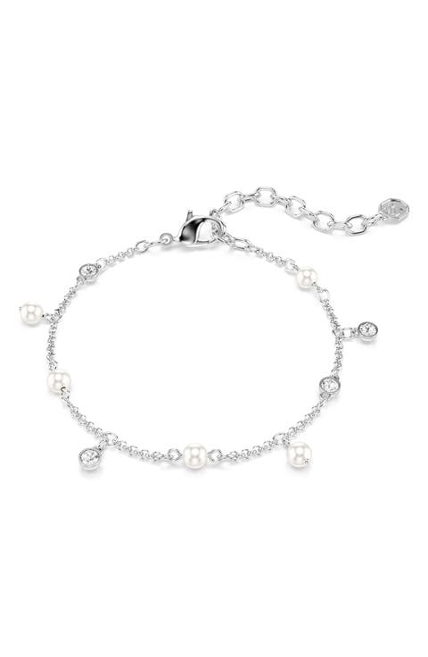 Imber Crystal & Imitation Pearl Strand Bracelet