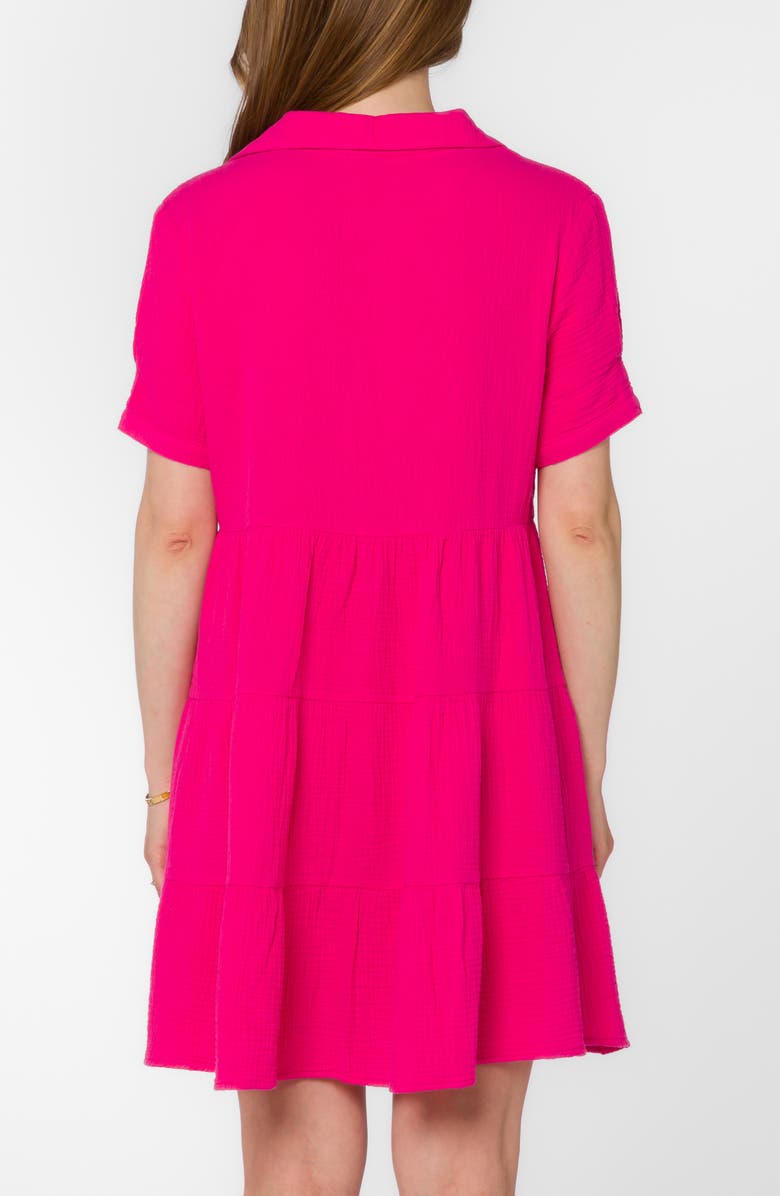 VELVET HEART Cotton Gauze Babydoll Dress, Alternate, color, Fuchsia Flambe