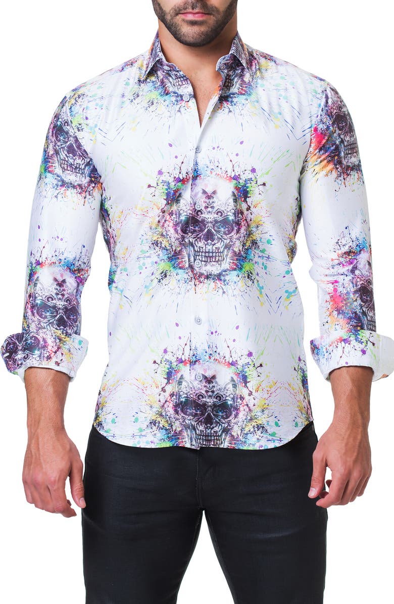 Maceoo Fibonacci Trim Fit Shirt, Alternate, color, 