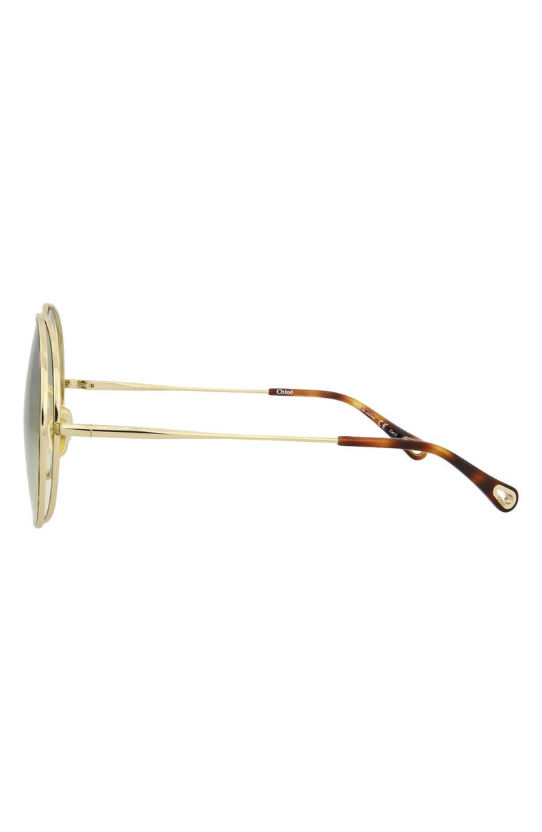 Chloé Novelty 61mm Round Sunglasses, Alternate, color, Gold Green