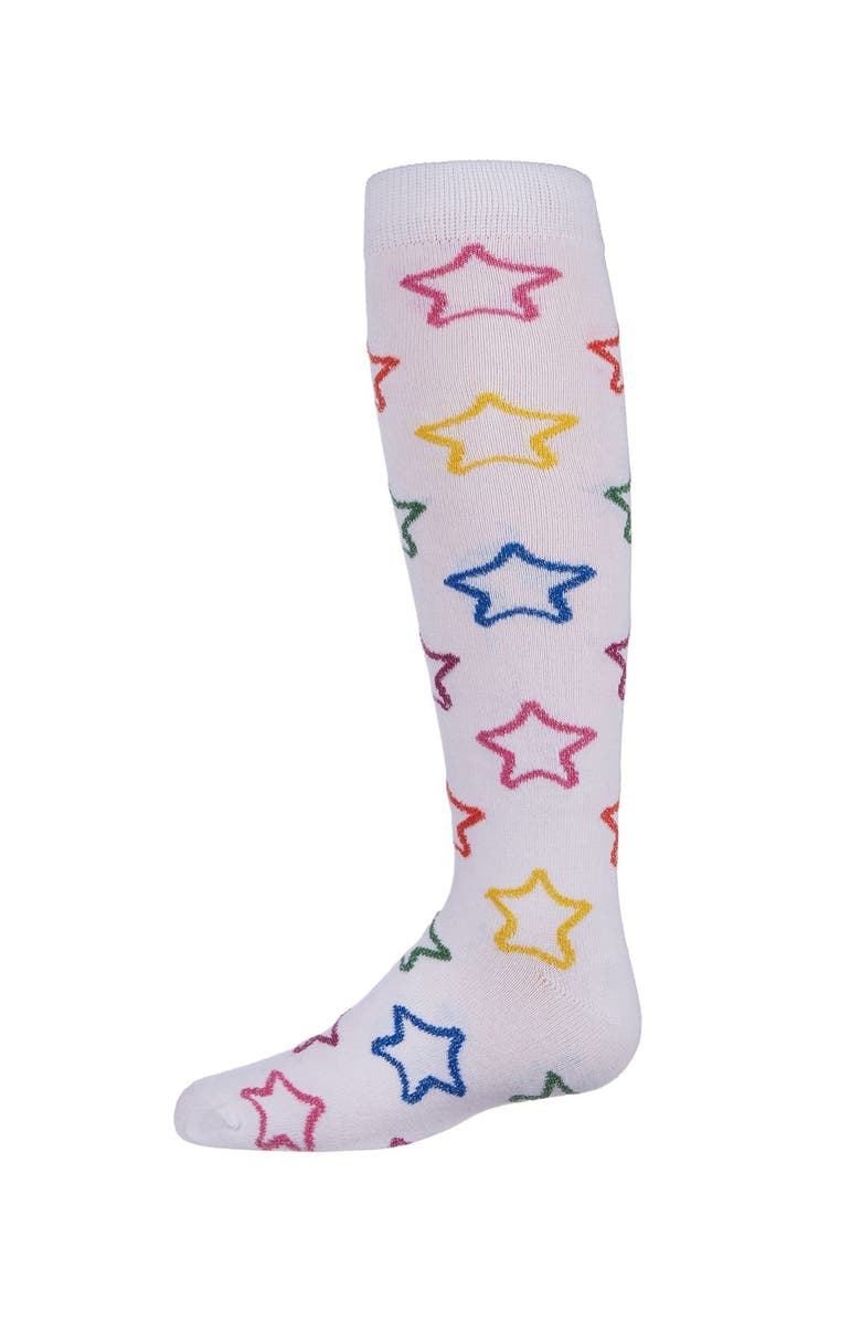 MeMoi Star Shine Knee-High Socks, Main, color, White