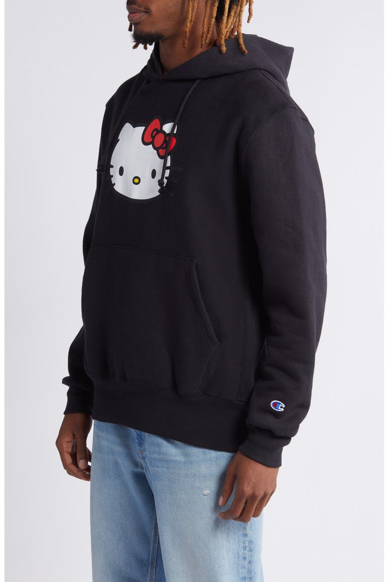 x Sanrio Hello Kitty® 50th Anniversary Fleece Graphic Hoodie (Nordstrom Exclusive), Alternate, color, BLACK
