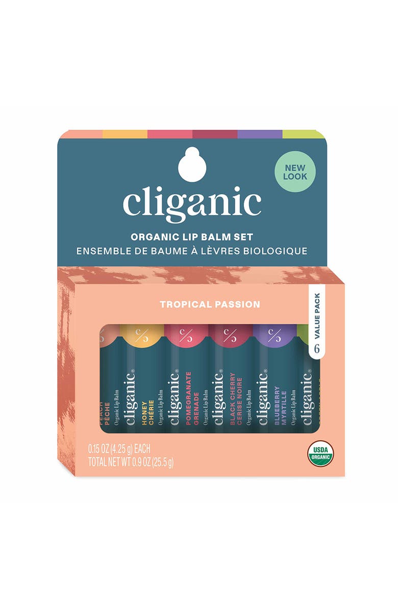 Cliganic Organic Lip Balm Set - Tropical Passion, Main, color, 