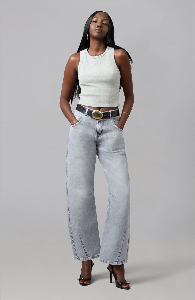 Lola Denim Lennox High Rise Barrel Jeans, Alternate, color, Monochrome