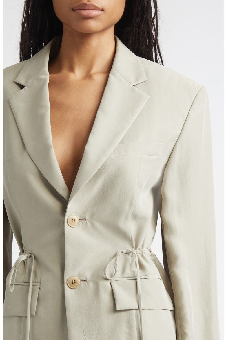 Drawstring Waist Silk Jacket, Alternate, color, ARMY TAN