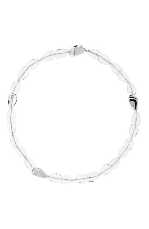 Glass & Sterling Silver Beaded Necklace
