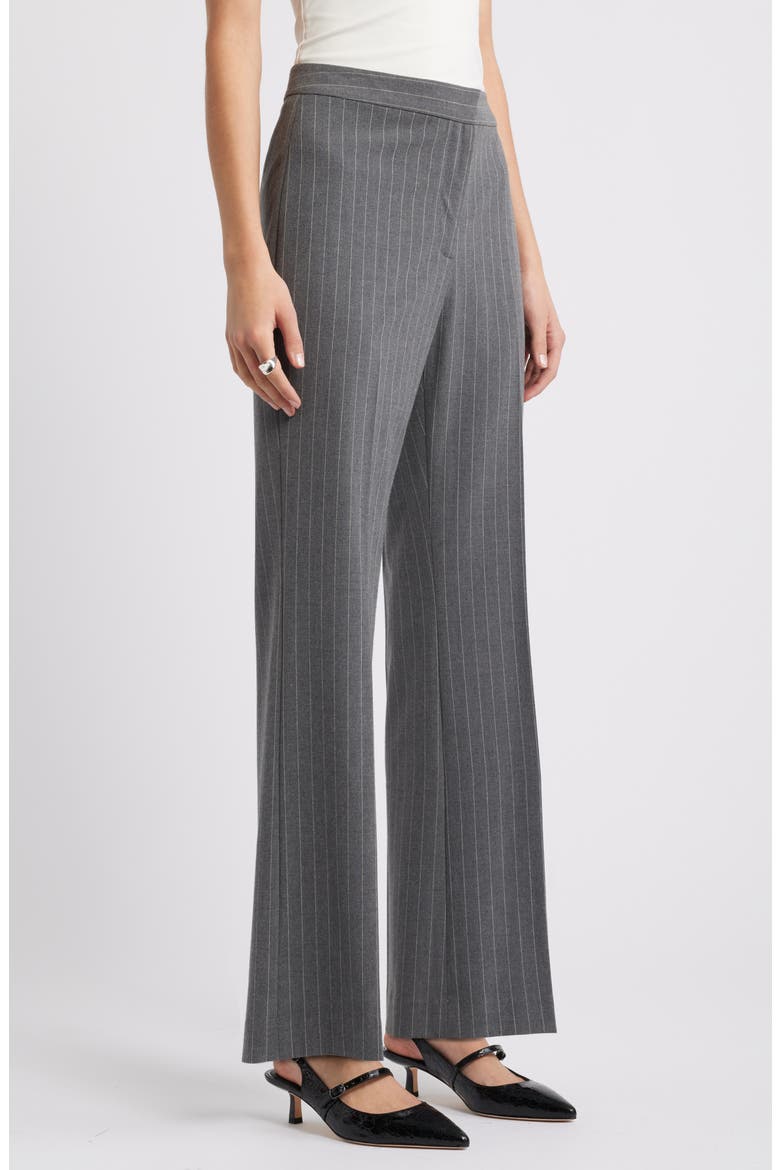 Pinstripe Flare Pants, Alternate, color, GREY HEATHER EDIE STRIPE