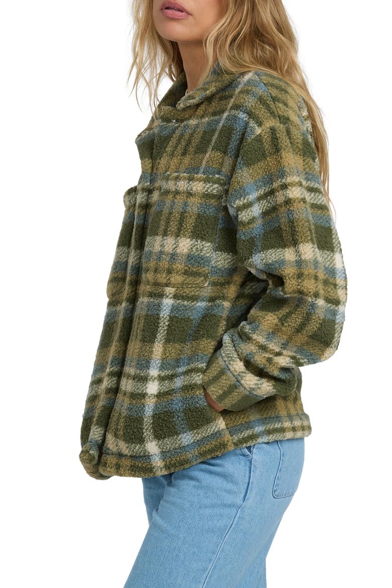 Sundown High Pile Fleece Shacket, Alternate, color, CANTEEN
