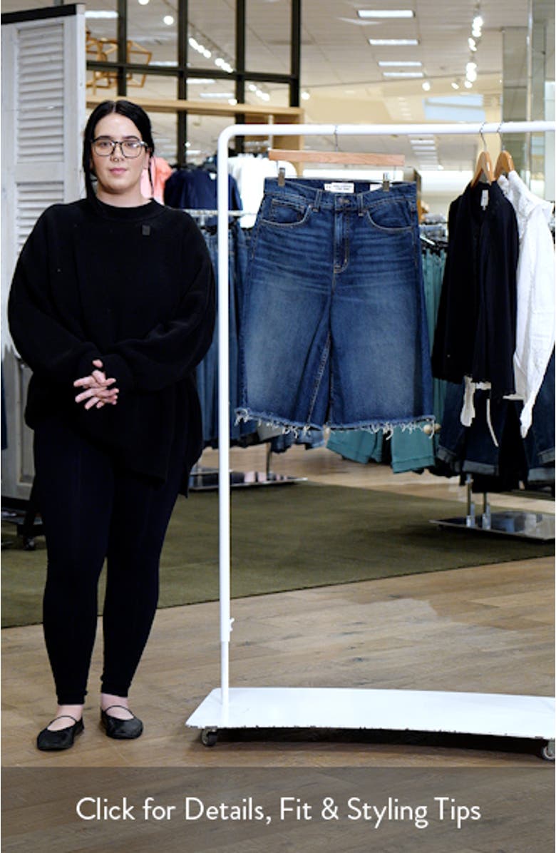 Alona Frayed Denim Bermuda Shorts, sales video thumbnail