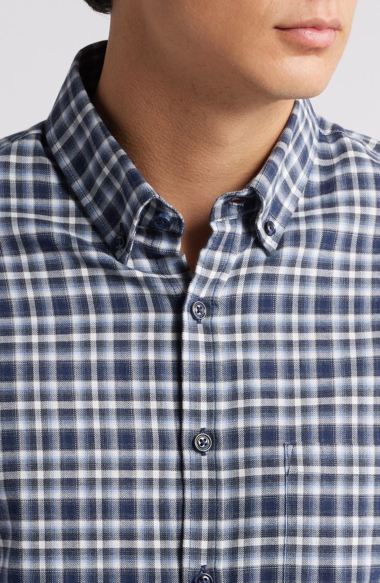 Brax Daniel Plaid Flannel Button-Down Shirt, Alternate, color, Dark Navy
