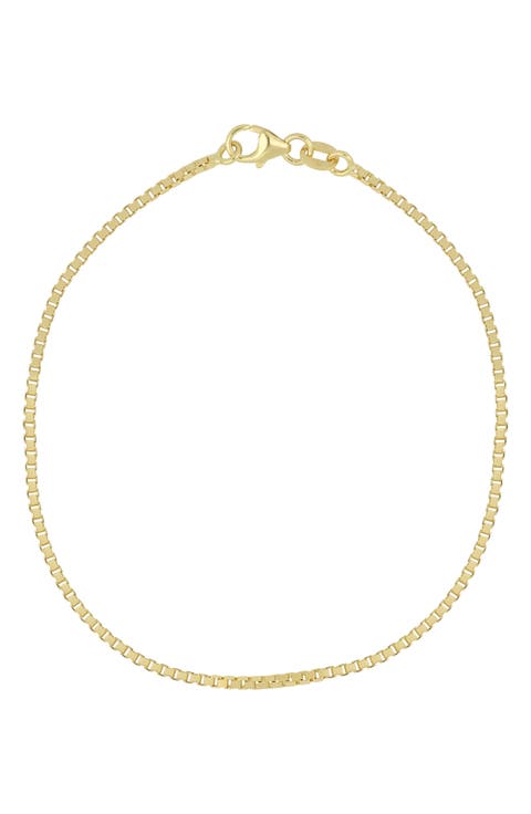 Men's 14K Gold Box Chain Bracelet