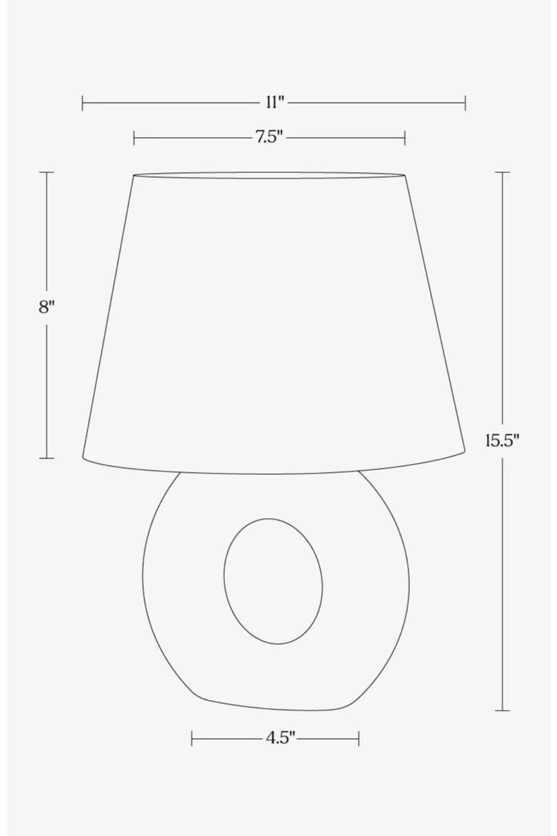Chloe 15.5" LED Table Lamp with Off-White Ceramic Base and Cotton Shade, Alternate, color, Beige/Cream
