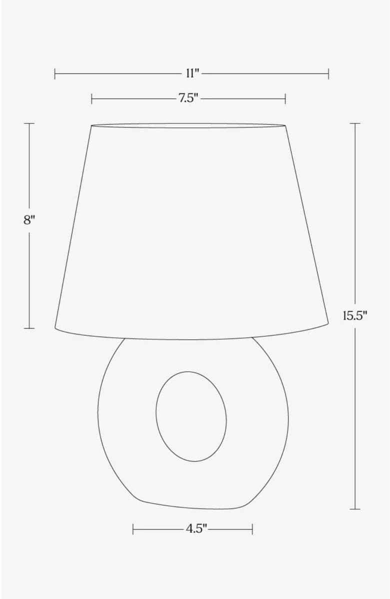 Brightech Chloe 15.5" LED Table Lamp with Off-White Ceramic Base and Cotton Shade, Alternate, color, Beige/Cream