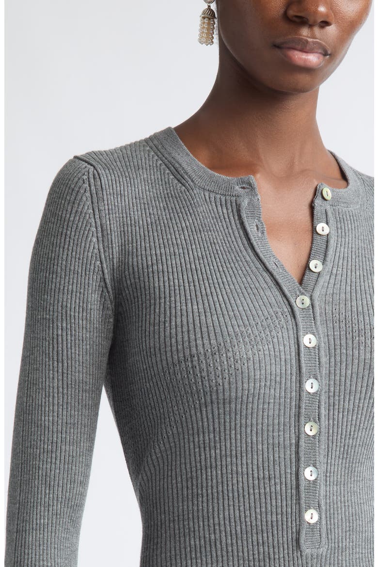Insider Merino Wool & Silk Knit Top, Alternate, color, GRIS