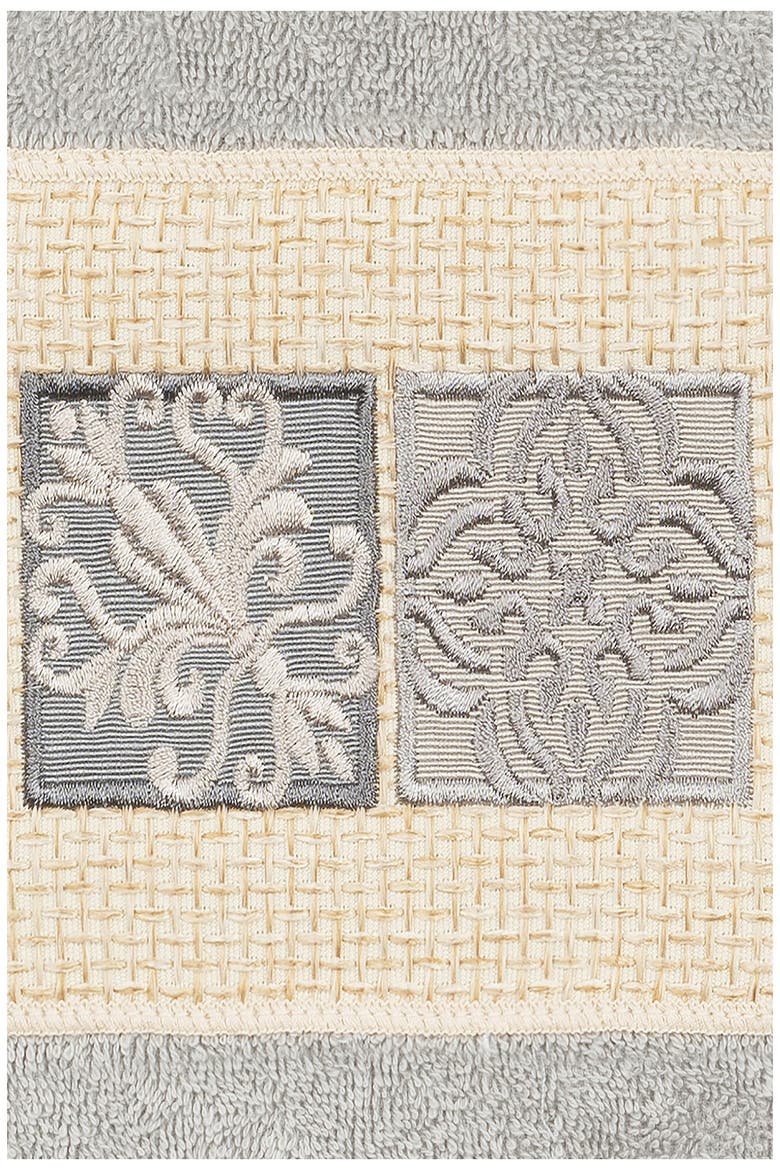 Vivian Embellished Hand Towel - Set of 2 - Light Gray, Alternate, color, LIGHT GRAY