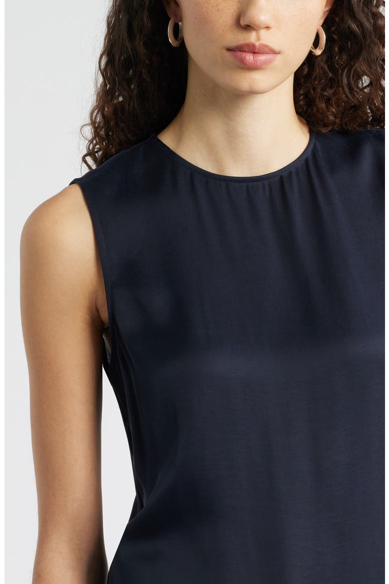 Satin Scoop Neck Tank, Alternate, color, NAVY NIGHT