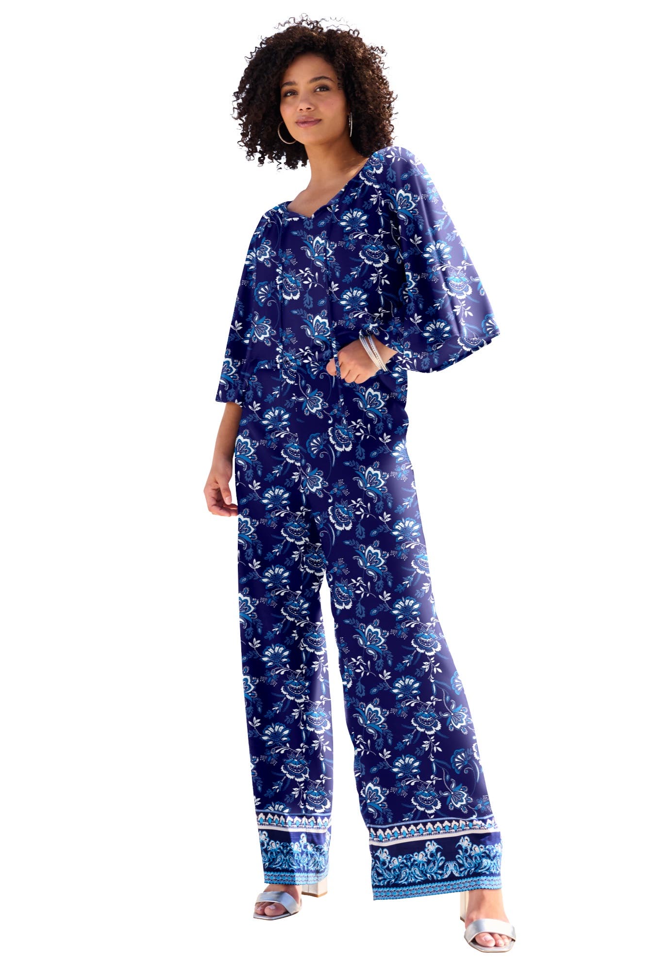 NAVY PORCELAIN FLORAL