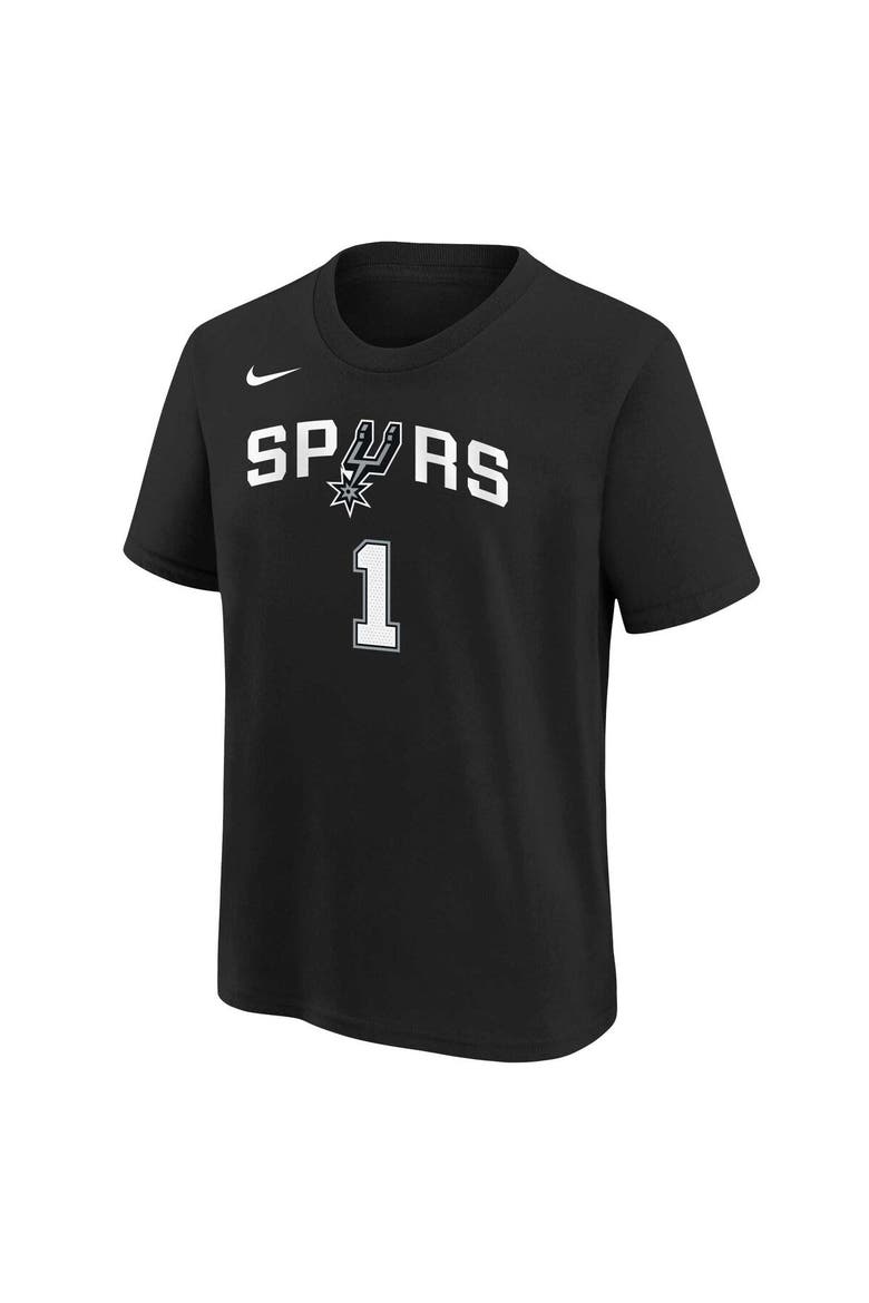 Youth Victor Wembanyama Black San Antonio Spurs Icon Name & Number T-Shirt, Alternate, color, Black