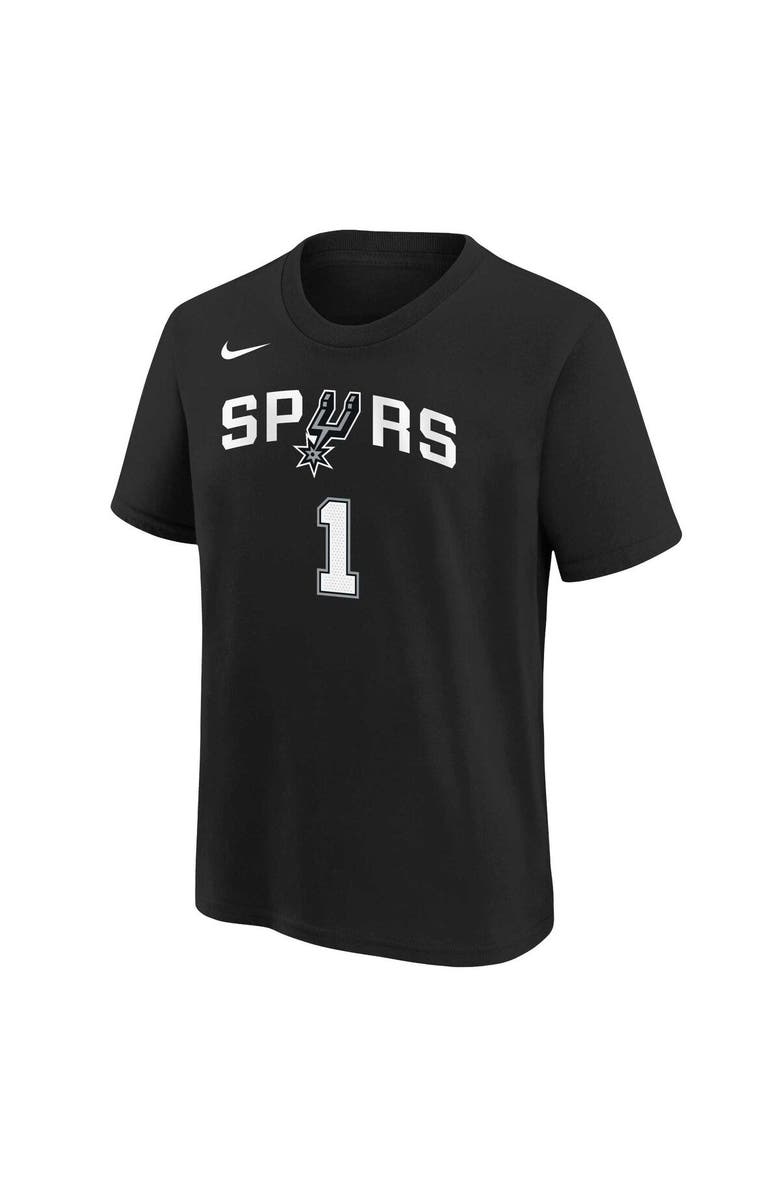 Nike Youth Victor Wembanyama Black San Antonio Spurs Icon Name & Number T-Shirt, Alternate, color, Black