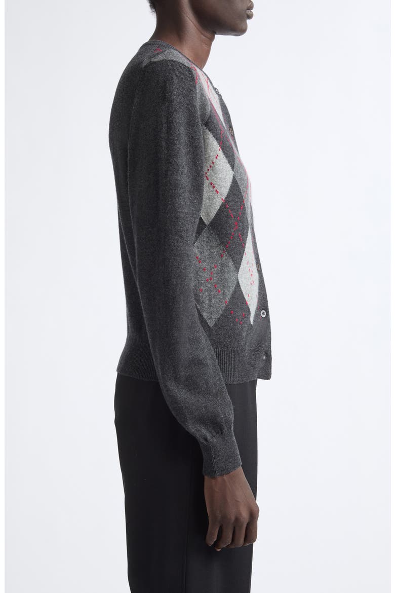 Clan Argyle Plaid Cashmere Cardigan, Alternate, color, CHARCOAL COLOURWAY