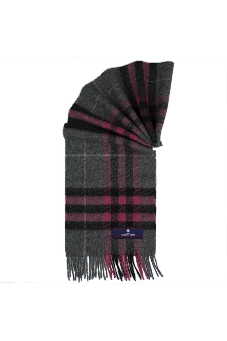 Heritage Plaid Fringed Merino Wool Scarf, Alternate, color, Grey