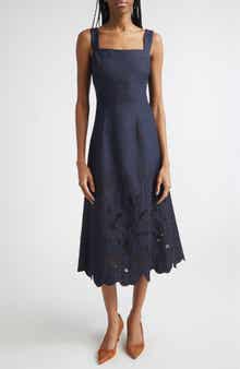 Rosaura Eyelet Embroidery Denim Dress
