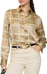 Burberry Regular Fit Belt Check Viscose Shirt