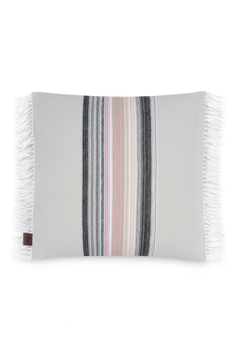 Amari Stripe Accent Pillow, Main, color, STONE