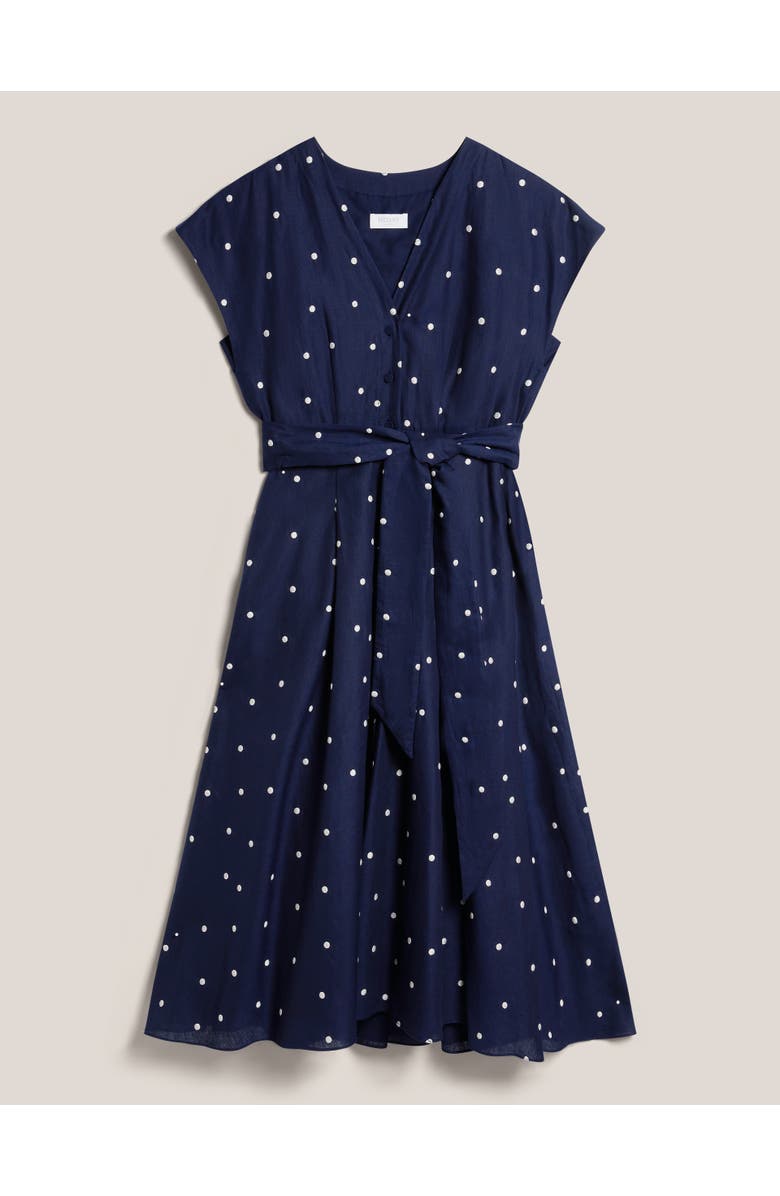 HOBBS LONDON Samantha Polka Dot Midi Dress, Alternate, color, Midnightivory