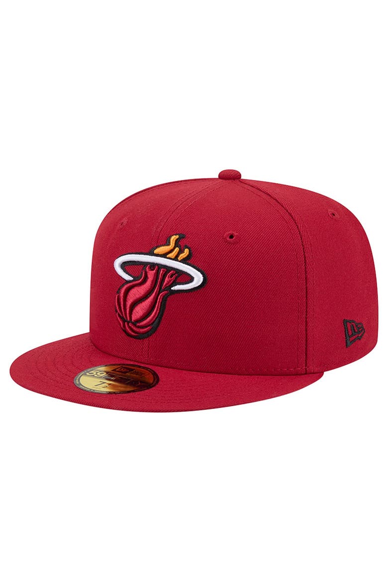 Men's New Era  Red Miami Heat Team 59FIFTY Fitted Hat, Main, color, Red