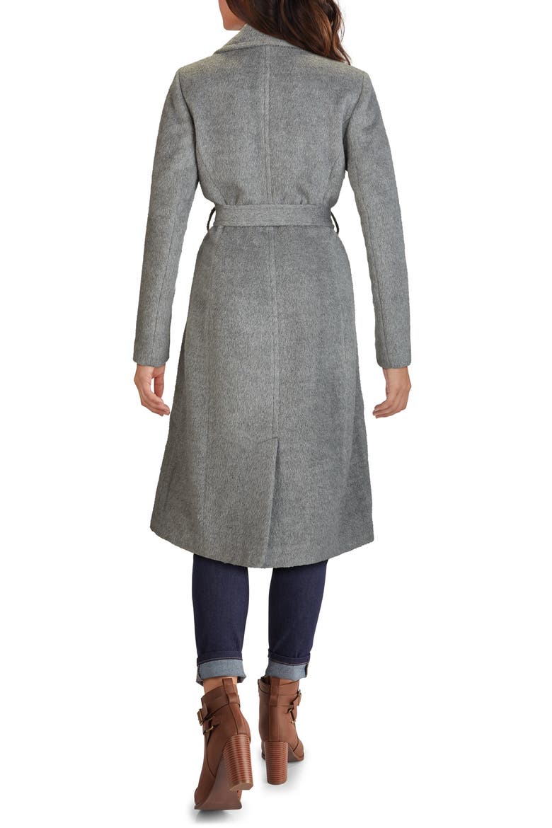 Wool & Alpaca Blend Wrap Coat, Alternate, color, GREY