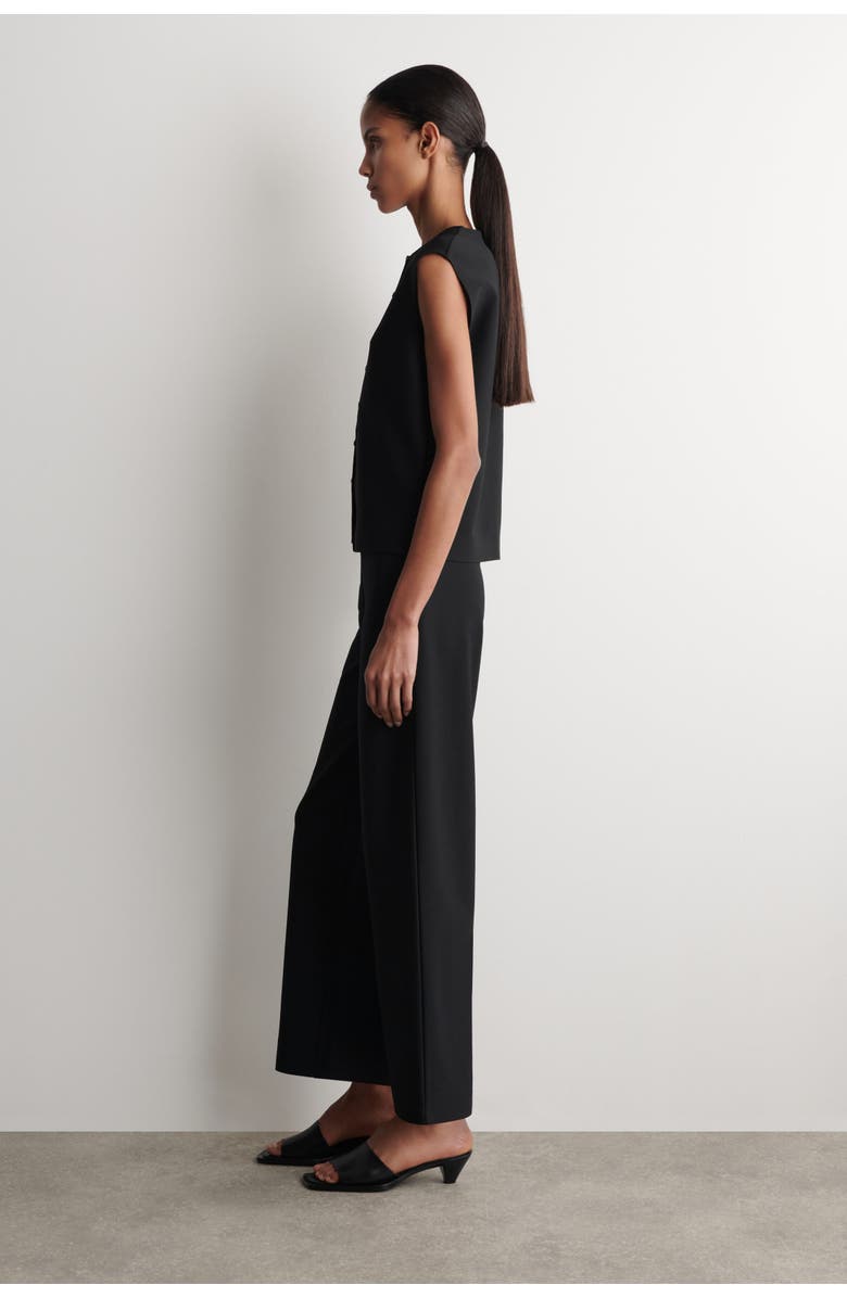 COS Buttoned Knitted Top, Alternate, color, Black