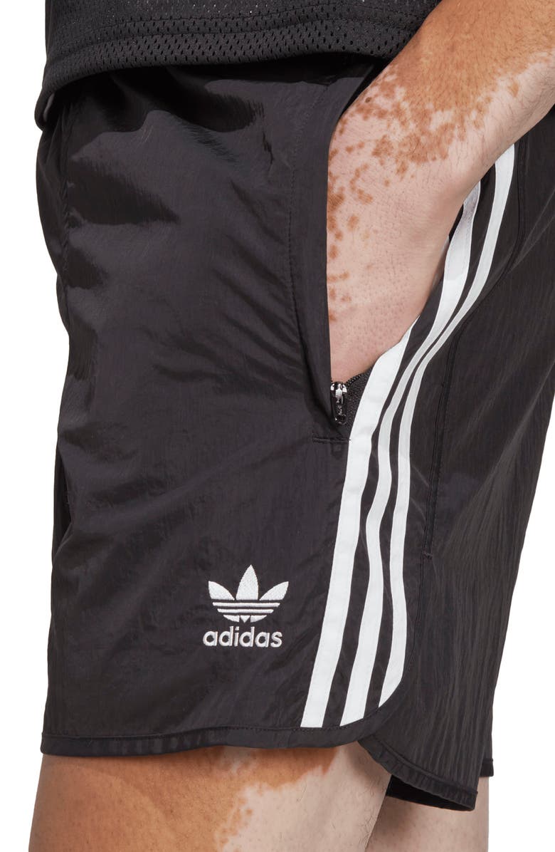 adidas Originals 3-Stripes Sprinter Shorts, Alternate, color, Black