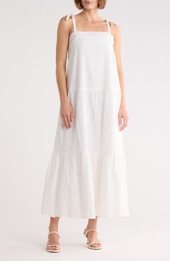 Frnch Carlo Tie Strap Dress In White