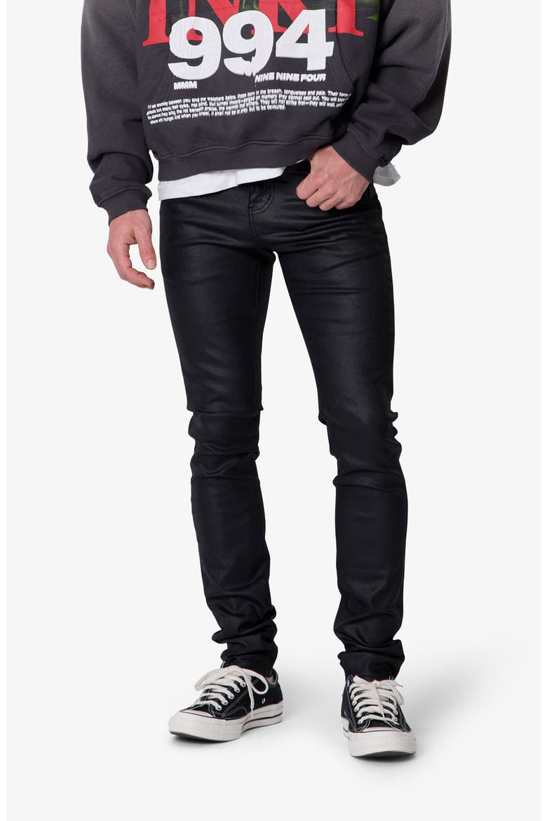 Skinny Waxed Jeans, Alternate, color, BLACK