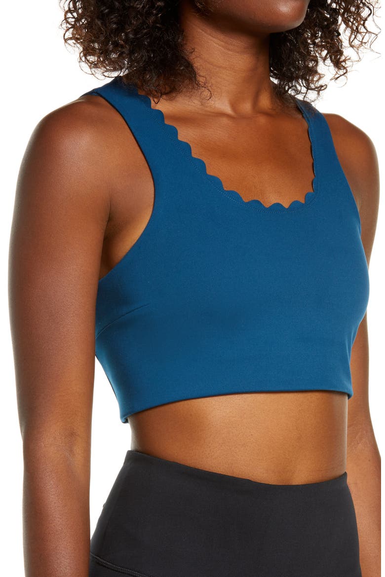Scalloped Studio Lite Bra, Alternate, color, BLUE AURORA